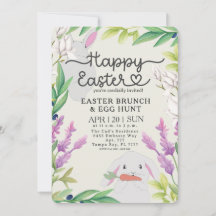 Paco the Bunny Easter Brunch & Egg Hunt Invitation