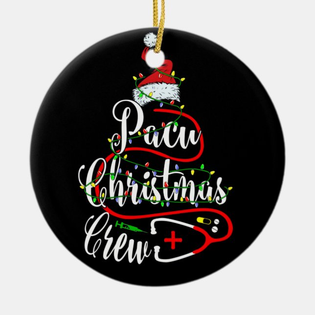 Pacu Nurse Christmas Crew Cute Xmas Gifts Ceramic Tree Decoration (Front)