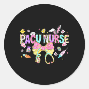 Pacu Nurse Easter Day Cute Coquette Stethoscope Classic Round Sticker