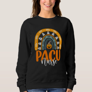 Pacu Nurse Nursing Rainbow Halloween Pumpkin Costu Sweatshirt