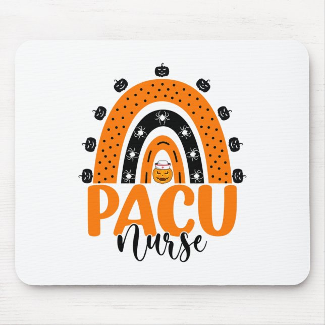Pacu Nurse Rainbow Pacu Nursing Pumpkin Halloween  Mouse Pad (Front)