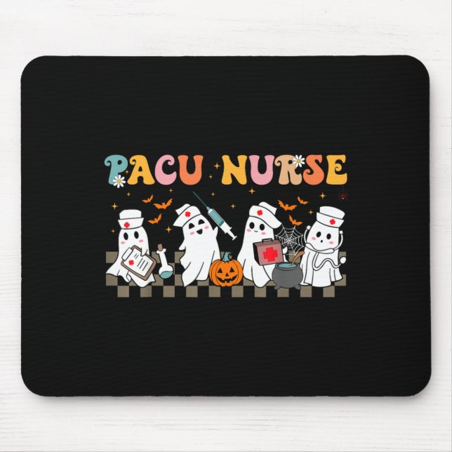 Pacu Nurse Spooky Ghost Halloween Cute Nursing Mouse Pad (Front)