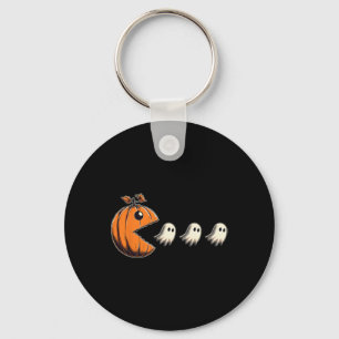 Pacween Funny Halloween Pumpkin Ghost Chomp Gamer Key Ring