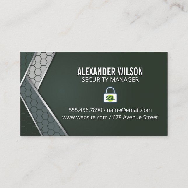 Pad Lock SSL | Security Manager Business Card (Back)