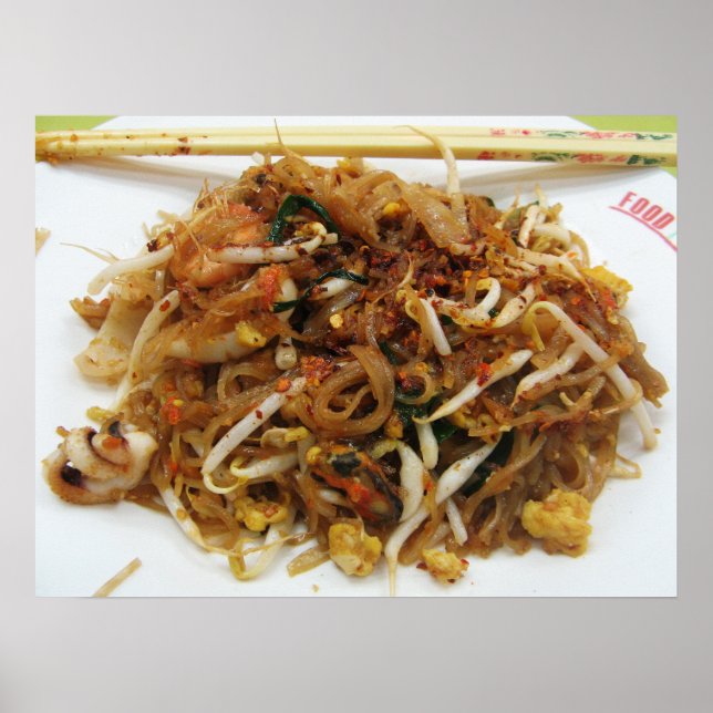Pad Thai [ผัดไทย] Thailand Street Food Poster (Front)