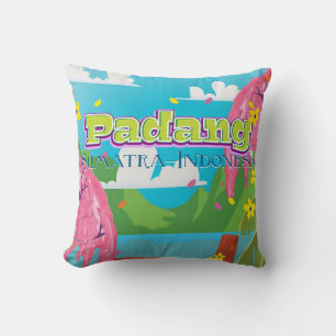 Padang indonesia travel poster cushion