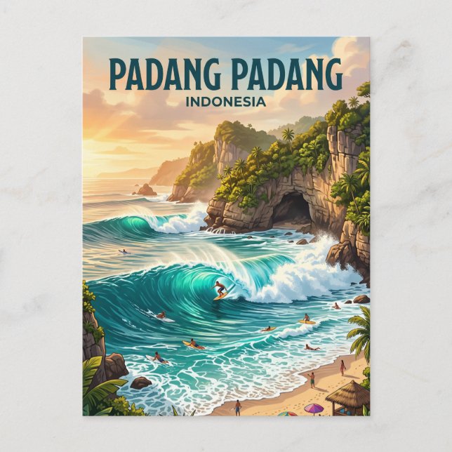Padang Padang Beach Indonesia Postcard (Front)