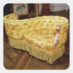 Padded love seat, Napoleon III Period Square Sticker