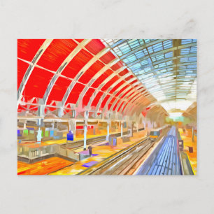 Paddington Station London Pop Art Postcard