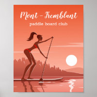 Paddle Board Bikini Girl Sunset Water Sport Lake
