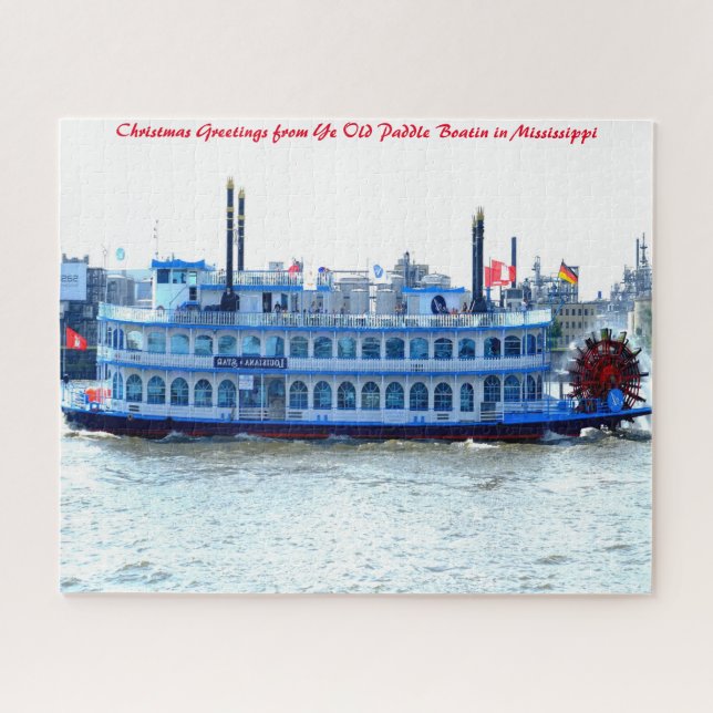 Paddle Boat Mississippi.Christmas Greetings Jigsaw Puzzle (Horizontal)