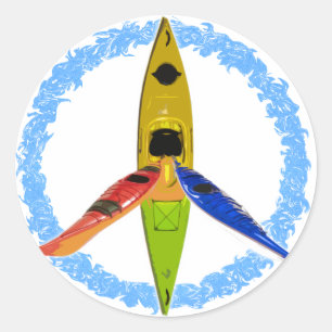 PADDLE FOR PEACE CLASSIC ROUND STICKER