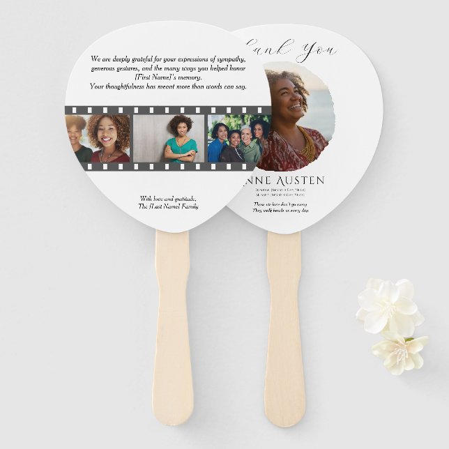 Paddle Funeral Hand Fan – Rounded Corners (Front and Back)