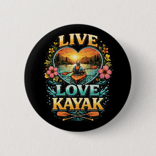 Paddle Into the Sunset 6 Cm Round Badge