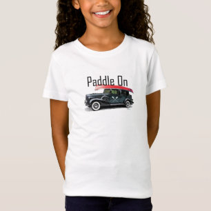 Paddle On Classic Car Design - Girls' Fine Jersey T-Shirt