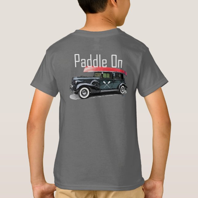 Paddle On Classic Car Design - Kids' Basic T-Shirt (Back)