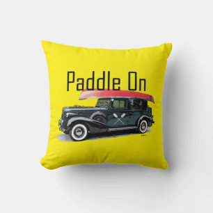 Paddle On Classic Car Design - Throw Pillow 16" x