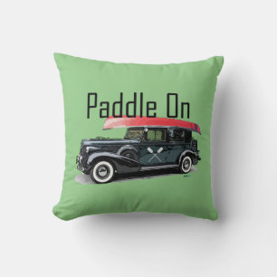 Paddle On Classic Car Design - Throw Pillow 16" x