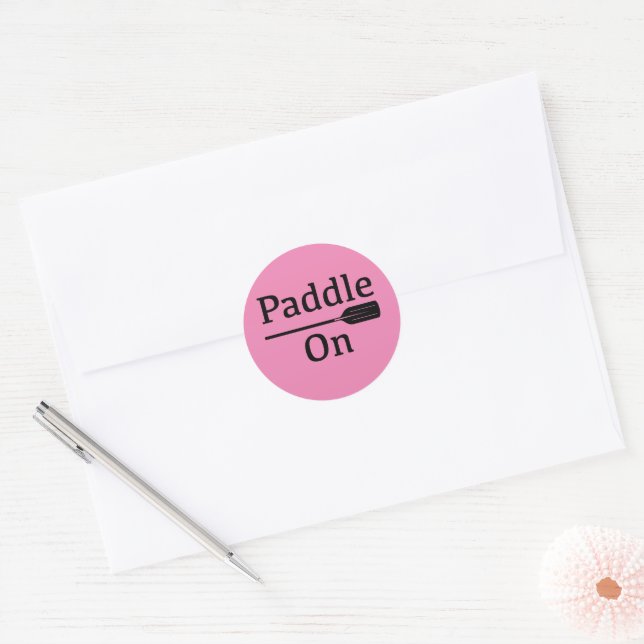 Paddle On Design - Classic Round Sticker (Envelope)
