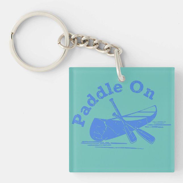 Paddle On Design - Square (double-sided) Keychain (Front)