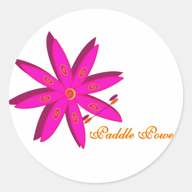 Paddle Power (Pink) Classic Round Sticker (Front)