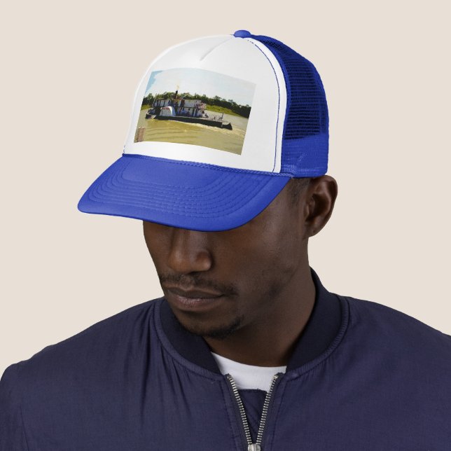 Paddle Steamer On River In Watercolour,  Trucker Hat (In Situ)