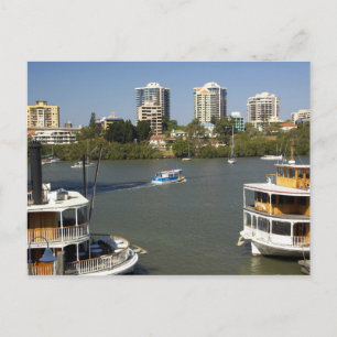 Paddle Steamers, Brisbane River, Brisbane, Postcard
