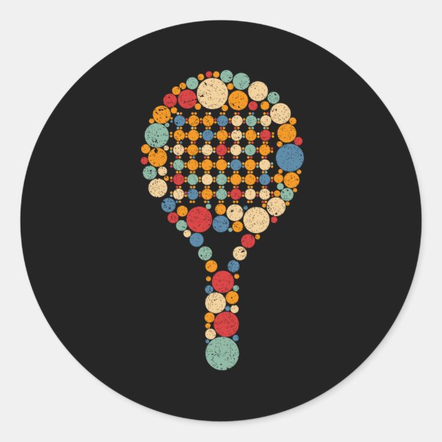 Paddle Tennis Classic Round Sticker (Front)