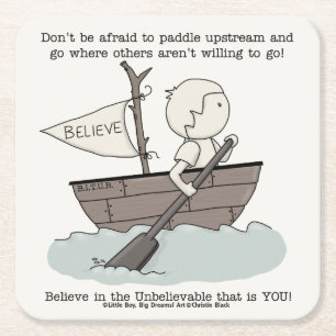 Paddle Upstream Square Paper Coaster