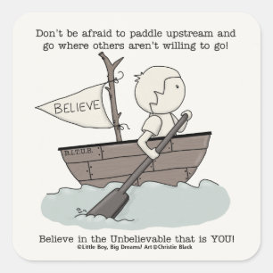 Paddle Upstream Square Sticker