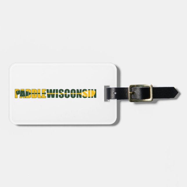 Paddle Wisconsin Kayaking Luggage Tag (Front Horizontal)