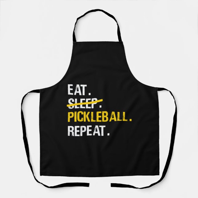 Paddleball - Eat Sleep Pickleball Repeat Apron (Front)