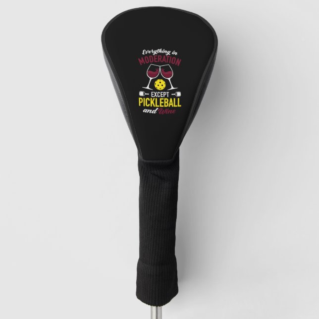 Paddleball Tennis - Red wine Pickleball and Wine Golf Head Cover (Front)