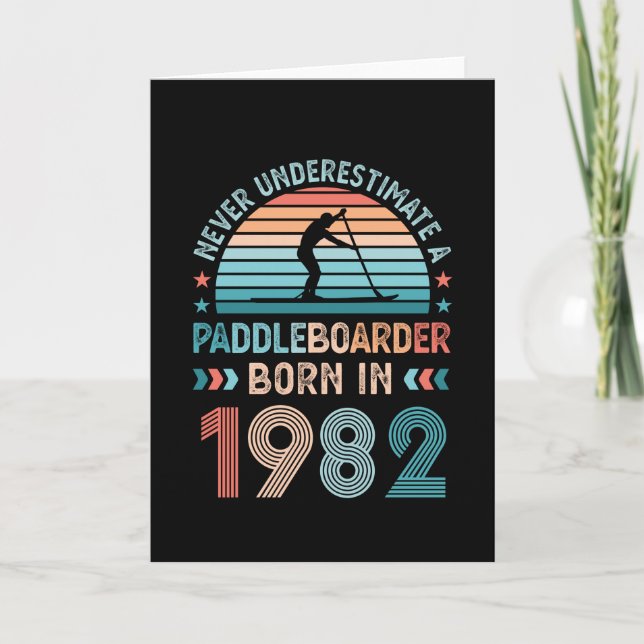 Paddlebarding born 1982 40th Birthday Gift Sup Dad Card (Front)