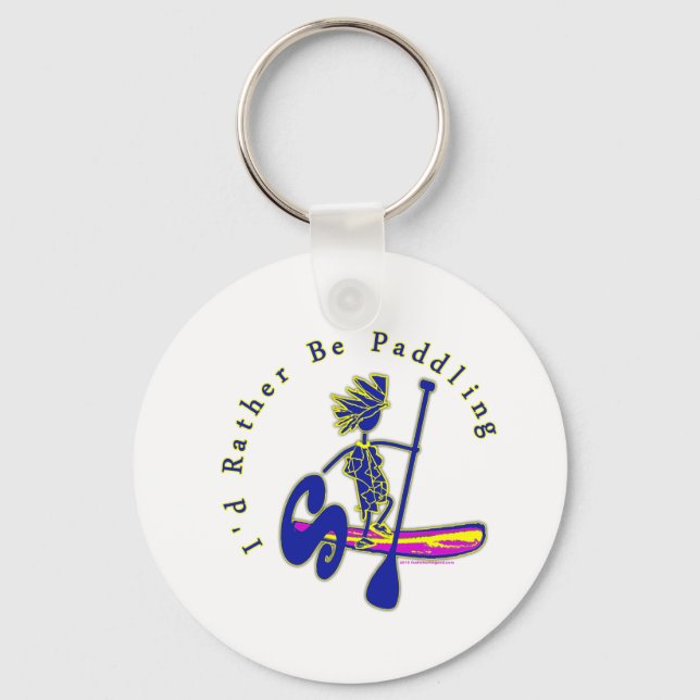 Paddleboard I'd Rather Be Paddling Key Ring (Front)