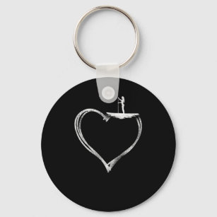 Paddleboard Paddleboard Heart Girl Heart Key Ring