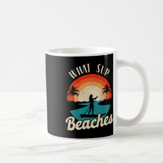 Paddleboard What Sup Beaches Girl Vintage Retro Su Coffee Mug