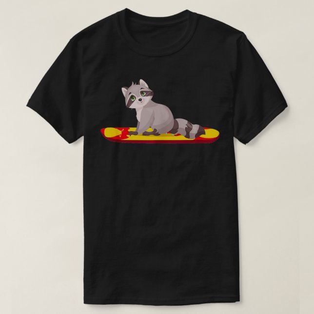 Paddleboarding Funny Racoon Animal Vintage Paddle T-Shirt (Design Front)