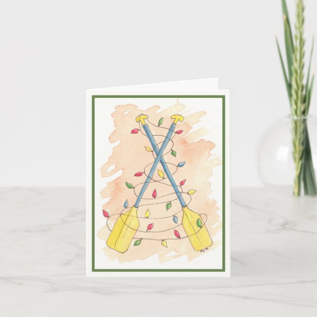 Paddles with Christmas Lights Card (Front)