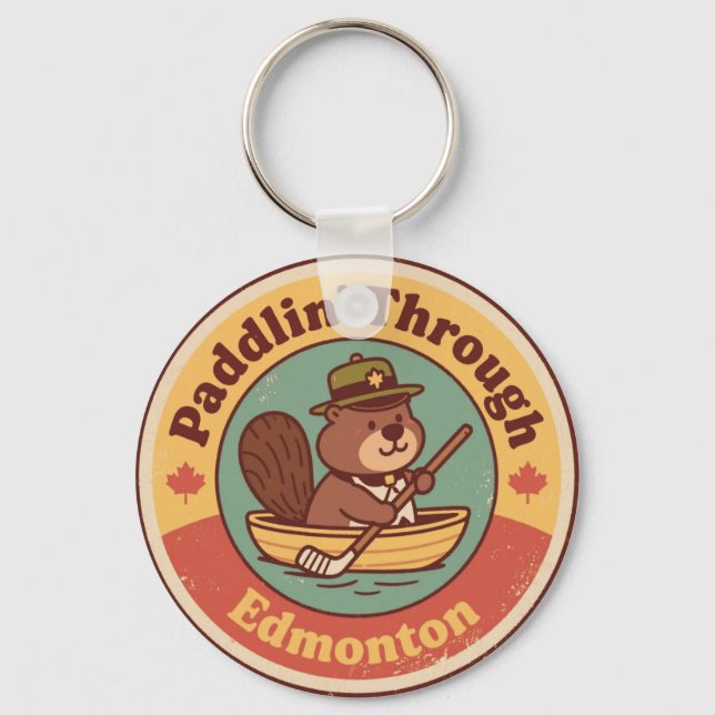 Paddlin’ Through Edmonton Art Key Ring (Front)