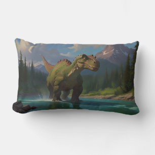Paddling Brontosaurus & River Fun Lumbar Cushion