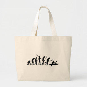 Paddling Evolution (kayak) Large Tote Bag