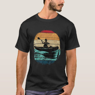 Paddling Kayaker Outdoor Sport Boating Canoe Retro T-Shirt