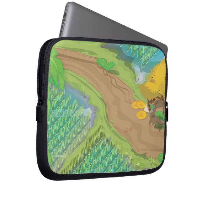 Paddy field laptop sleeve (Front Right)