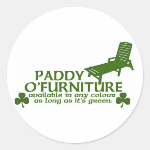 Paddy O Furniture - Funny Irish Design -St Patrick Classic Round Sticker