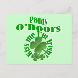 Paddy O'Doors, funny Irish name Postcard