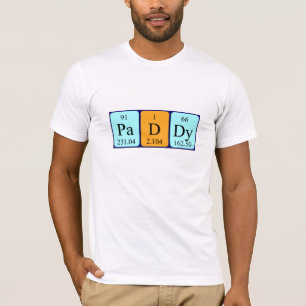 Paddy periodic table name shirt