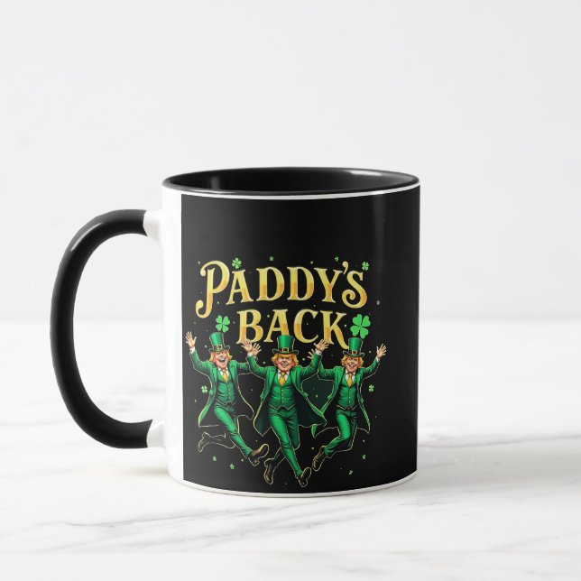 Paddy's Back Funny St Patrick's Day Trump Support  Mug (Left)