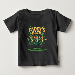 Paddy's Back Funny Trump St Patrick Day Leopard  Baby T-Shirt