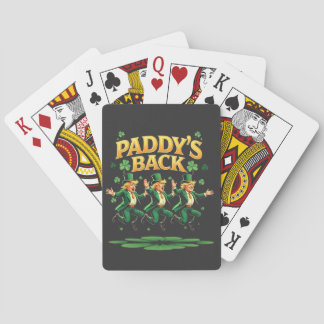 Paddy's Back Funny Trump St Patrick Day Leopard Playing Cards